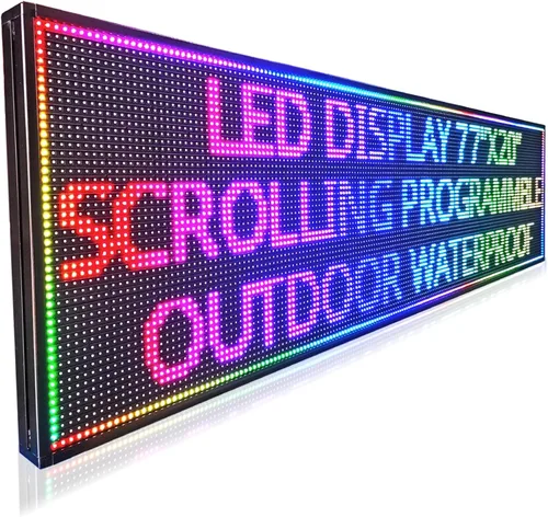 Vista 12 de Letrero LED Programable HS, Letreros de Neón Abiertos con Desplazamiento Digital para Exteriores, Pantalla de Visualización de Mensajes