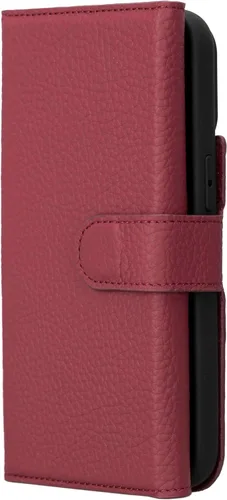 Vista 7 de Bayelon Estuche tipo billetera para iPhone 15 Pro, cartera de cuero desplegable de tres pliegues, cubierta tipo folio magnética desmontable, soporte
