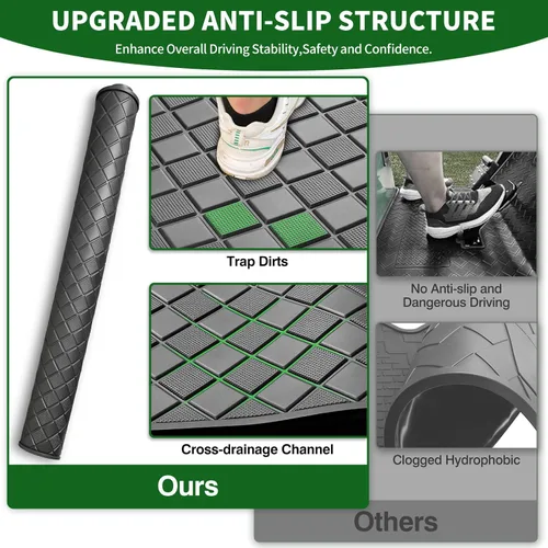 Vista 3 de Golf Cart Floor Liner Mat 8mm Thick Rubber Full Coverage Fit for EZGO TXT (1994-2025), Express S4 (2012-2020), Cushman Workhorse, EX1 (2020), Valor