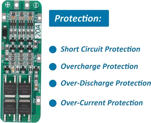 Vista 4 de 6 unids 3S 20A BMS 18650 Li-ion Módulo Cargador de Batería de Litio BMS Placa de Protección PCB 11.1V 12V 12.6V Módulo Sobredescarga/Sobrecorriente