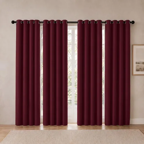 Vista 23 de Cortinas de oscurecimiento de habitación de 45 pulgadas de largo para dormitorio y sala de estar, cortinas térmicas aislantes con ojales