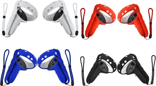 Vista 6 de XIAOGE Accesorios de control para Oculus Quest 2 con combo de cubierta facial accesorio de auriculares VR a prueba de sudor y anticolisión