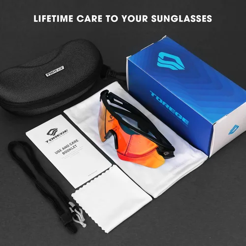 Vista 6 de TOREGE Z87 - Gafas de sol para hombres y mujeres, ciclismo, pesca, correr, conducir, béisbol, antiniebla, gafas de sol deportivas, protección UV