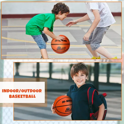 Vista 6 de Jenaai 12 pelotas de baloncesto de goma a granel tamaño oficial 5 (27.5 pulgadas) para niños y jóvenes, baloncesto al aire libre con bomba