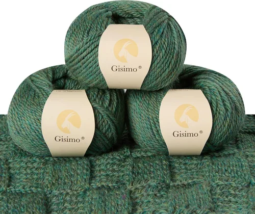 Vista 37 de 100% lana de merino para tejer, 3 capas de lana lujosa y suave para tejer a mano y ganchillo (ámbar, 1 bola)