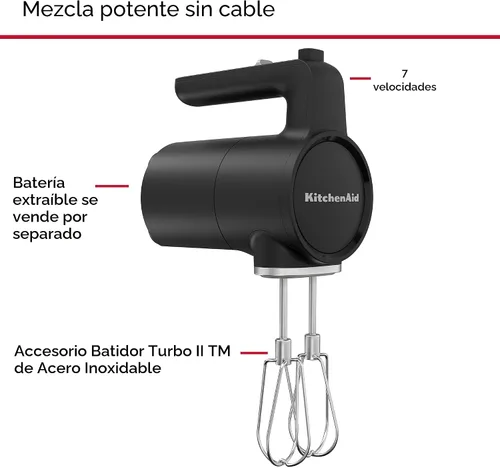 Vista 3 de KitchenAid Batidora de mano inalámbrica Go, la batería se vende por