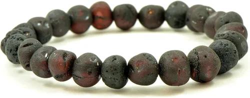 Vista 7 de Pulseras de ámbar crudo para adultos hechas con banda elástica, 7 pulgadas, hechas a mano con cuentas de ámbar báltico sin pulir/certificado