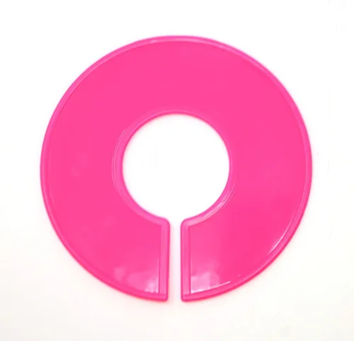 Vista 3 de JSP Manufacturing Divisores de tamaño de estante en blanco redondos de plástico rosa - Paquete múltiple (25)