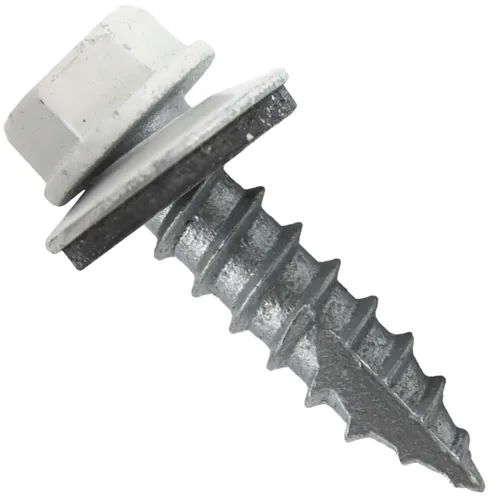 Vista 143 de TORNILLOS PARA TECHOS DE METAL #14: (250) Tornillos x 1" ABC GRIS Tornillo para techo de chapa metálica con cabeza hexagonal y arandela.