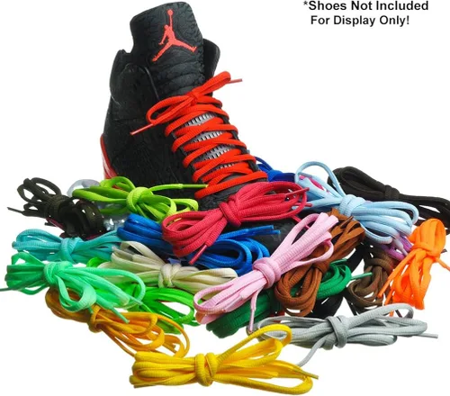 Vista 2 de BIRCH's Oval Shoelaces 27 Colors Half Round 14" Shoe Laces 4 Different Lengths