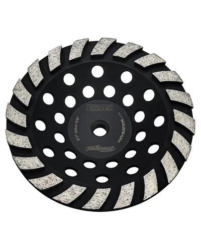 Vista 10 de CRALY Muela abrasiva de hormigón de 4-1/2 pulgadas para amoladora angular, 5/8 ''-11 rosca Arbor Turbo Diamond Cup Muela abrasiva para mármol