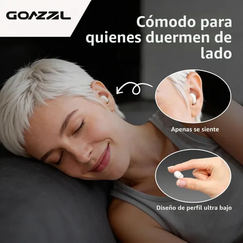 Vista 5 de Auriculares para dormir de lado, mini auriculares inalámbricos invisibles para canales auditivos pequeños, Bluetooth 5.4, batería 40H, bloqueo