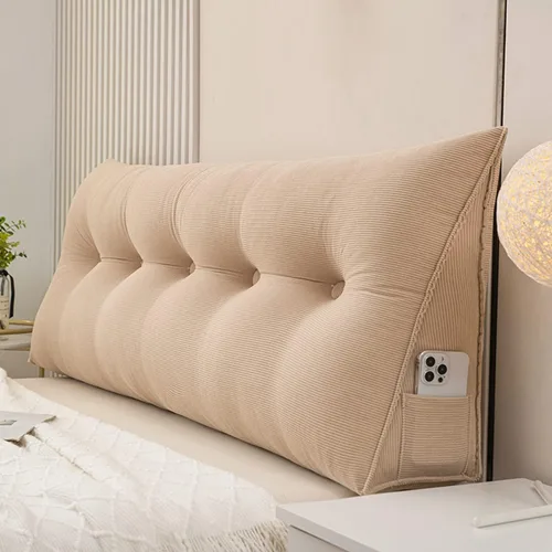 Vista 9 de Almohada grande triangular para respaldo, almohada de lectura suave para relleno, cojín lumbar para el hogar, lavable para dormitorio, sofá cama