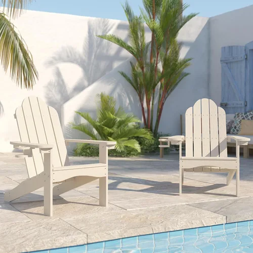 Vista 12 de LUE BONA HDPS Sillas Adirondack, 1 silla, patio exterior de larga duración para todas las estaciones, soporte para tazas oculto, 350 libras, azul