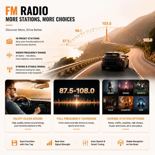Vista 3 de 5,1" solo Din Bluetooth coche estéreo inalámbrico CarPlay Radio Android Auto