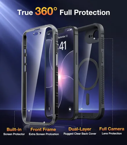 Vista 488 de DIACLARA - Funda transparente compatible con iPhone XR 6.1 pulgadas 2018