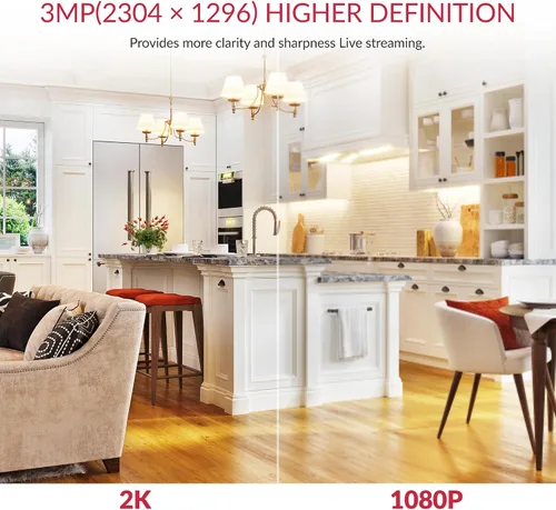 Vista 3 de YI Cámara de seguridad para el hogar Pro 2K 4PC con detección de IA blanco (White X4)