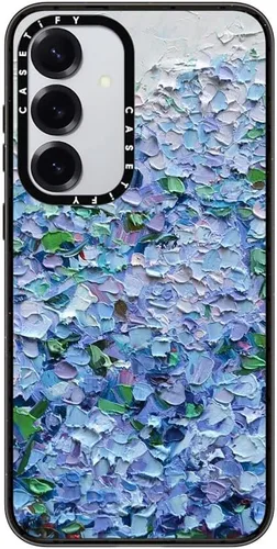 Vista 23 de CASETiFY Funda de impacto para Galaxy S22+ - Adhesivo Aries Moross, color negro transparente