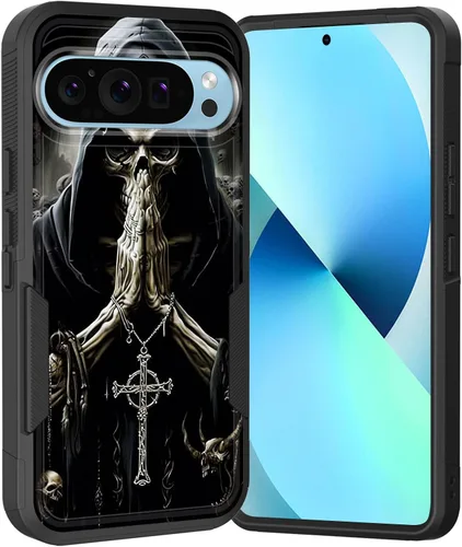 Vista 159 de Funda para Pixel 6A, Híbrida de Doble Capa de Servicio Pesado Resistente a Prueba de Golpes PC Duro + Funda Protectora de Silicona Suave para Google