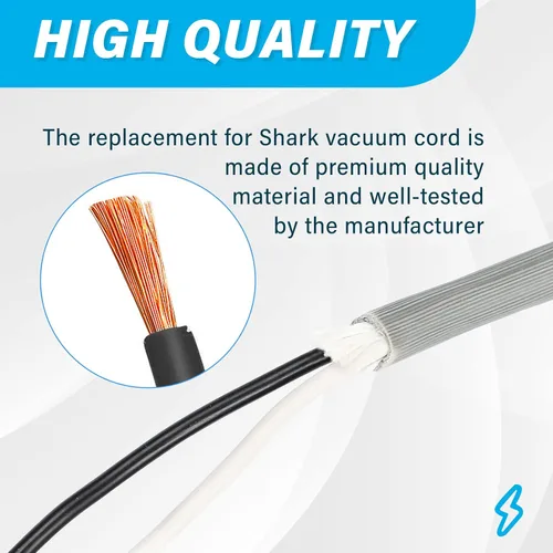 Vista 2 de Cable de repuesto para aspiradora Shark Navigator Lift-Away Pro y Shark Rotator Lift-Away, compatible con NV501 NV502 NV341 NV402 NV355 NV356 NV356K