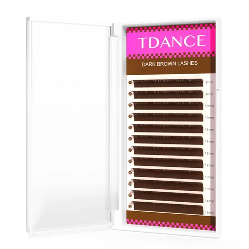 Vista 7 de TDANCE Extensiones de Pestañas Inferiores Marrón Oscuro Rizo B 5-7mm Mixtas Pestañas Inferiores 0.03/0.05/0.07mm Grosor Pestañas Inferiores