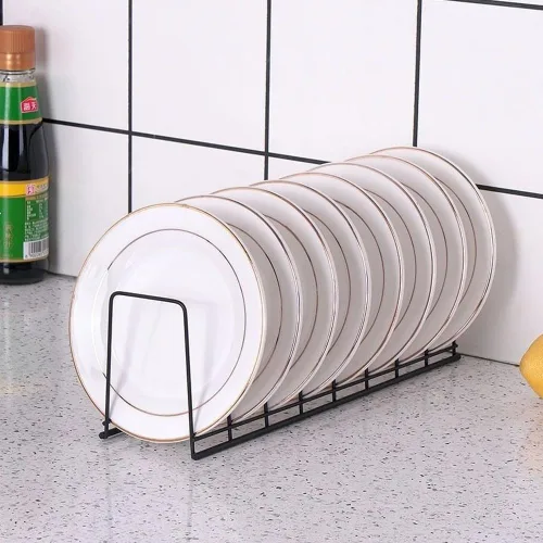 Vista 3 de Escurridor de platos pequeño, estante de secado de cuencos de acero inoxidable para almacenamiento organizador de encimera de cocina, estante