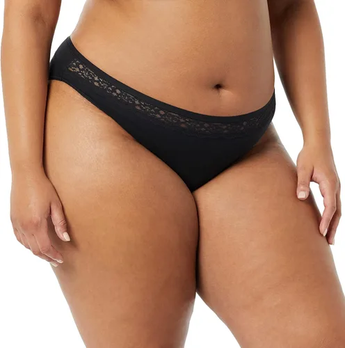 Vista 2 de Tienda Essentials Ropa interior de bikini de algodón y encaje para mujer, paquete de 4