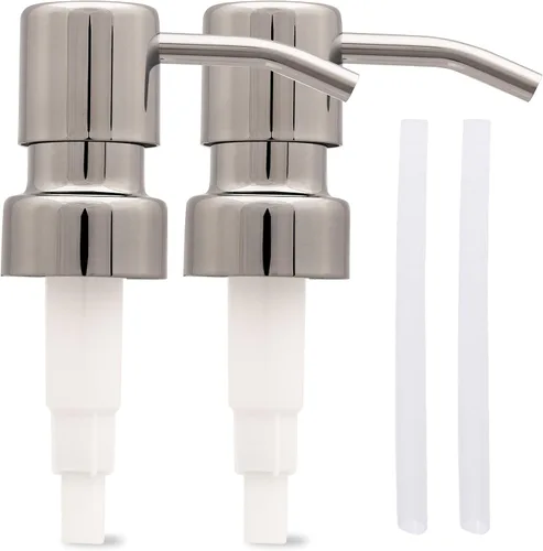 Vista 15 de Bombas dispensadoras de jabón y loción de acero inoxidable, reemplazo para tus botellas (negro mate, paquete de 2)