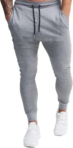 Vista 2 de BUXKR - Pantalones deportivos ajustados con bolsillos profundos para hombre para gimnasio correr y fisioculturismo