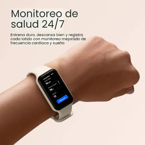 Vista 4 de Amazfit Band 7 - Monitor de actividad física, batería de 18 días, Alexa integrado, pantalla AMOLED 1.47 pulgadas, monitor de frecuencia cardíaca