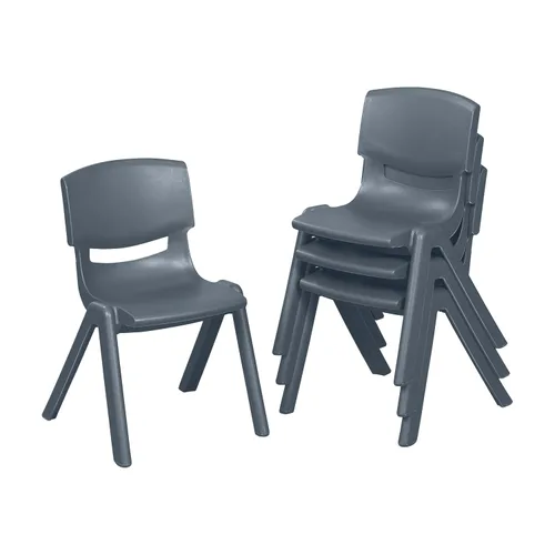 Vista 15 de ECR4Kids Silla Escolar Apilable de 12 Pulgadas de Plástico, Muebles para Aula, Azul, Paquete de 4