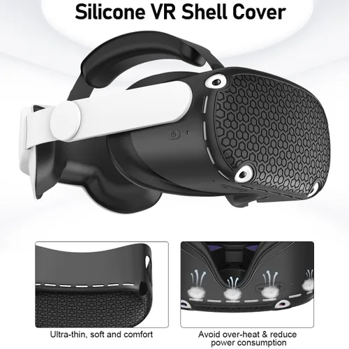 Vista 6 de for Oculus Quest 2 Accessories Face Cushion Cover for Quest 2 Contorller Grips Lens Cover VR Silicone Covers VR Shell Cover Thumbsticks Covers for