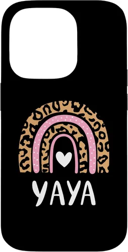 Vista 17 de Yaya Leopard Print Rainbow Cute Mothers Day Funny Yaya Case for iPhone 16