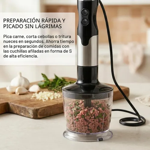 Vista 4 de MEGAWISE Batidora de mano de inmersión 5 en 1, batidora de palo con picador