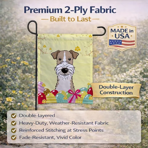 Vista 803 de Caroline's Treasures BB1923GF Bandera decorativa para jardín con diseño de Border Collie, para caza de huevos de Pascua, para jardín, jardín, patio