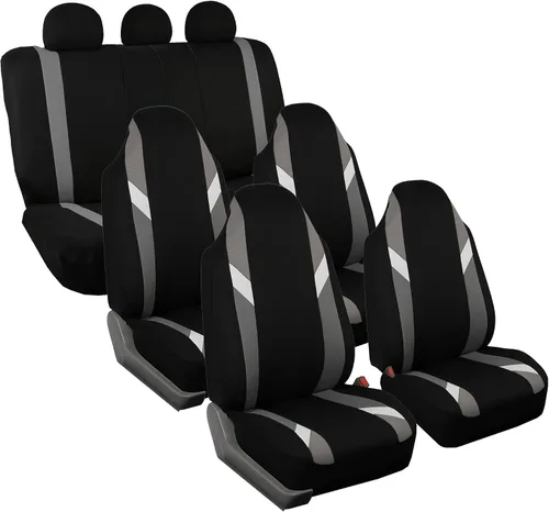 Vista 15 de FH Group Tres filas de 7 plazas, fundas de asiento modernistas de alta calidad, se adaptan a la mayoría de automóviles, camiones, SUV y camionetas
