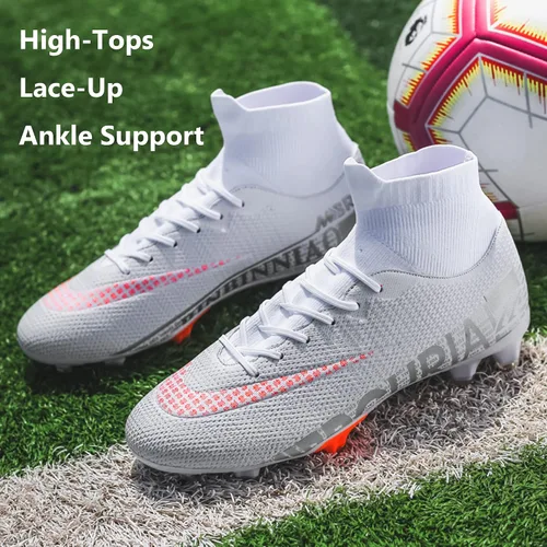 Vista 4 de XJIODF Men's AGFG Soccer Cleats Football Shoes High-Tops Lace-Up Non-Slip Spikes