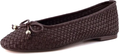 Vista 9 de CUSHIONAIRE Zapatillas de ballet tejidas Audrey para mujer Marrón