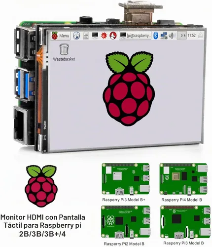 Vista 7 de OSOYOO 3.5 "HDMI LCD pantalla táctil para Raspberry Pi 5 4 3 2 con lápiz óptico