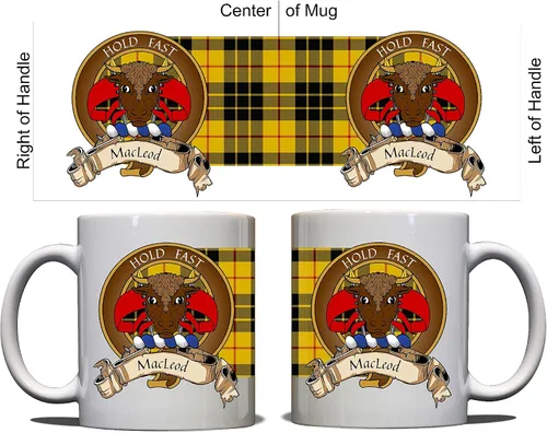 Vista 3 de MacLeod Scottish Clan Crest Motto Dress Tartan Mug