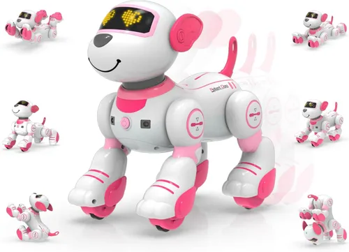 Vista 13 de STEMTRON Gato Robot Control Remoto Programable para Niños, Gato Robot Interactivo, Perro Robot Robo Gato, Robot RC con Sensor de Toque, Ojos LED Azul