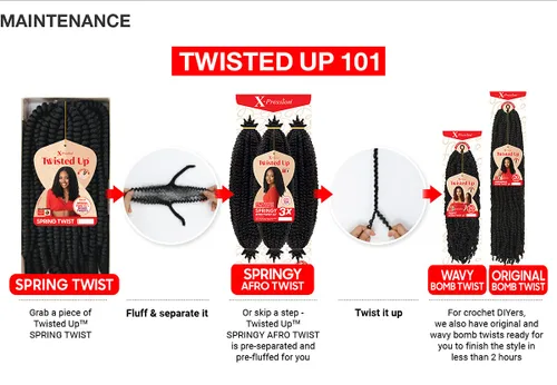 Vista 3 de Outre - Trenzas de ganchillo x-pression Twisted Up 3X Springy Afro Twist de 24 pulgadas (paquete de 3, 2)