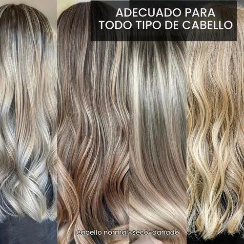 Vista 7 de KERAZON - Máscara de cabello brasileño rubio BTX con efecto platino y cabello plateado que proporciona suavidad, hidratación profunda, antilatón