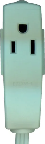 Vista 6 de Webber CW43577 - Cable de extensión triple de enchufe plano de perfil bajo (9 pies), color blanco