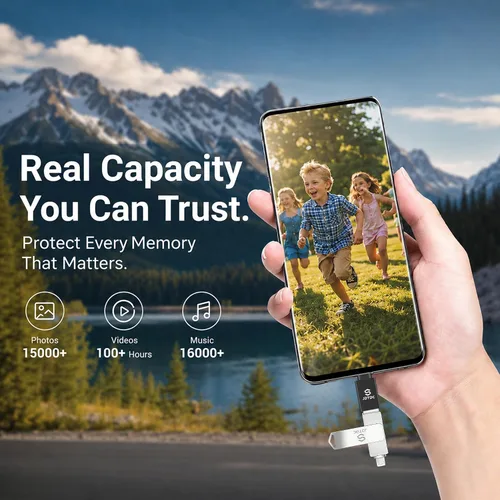 Vista 13 de True Capacity 256 GB MFi certificado iPhone Photo Stick, unidad flash 3