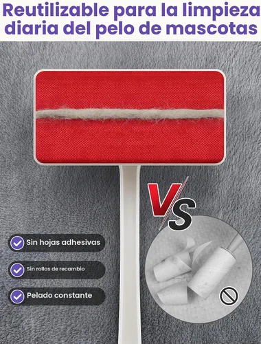 Vista 7 de DELOMO Cepillo removedor de pelo de mascotas reutilizable para muebles