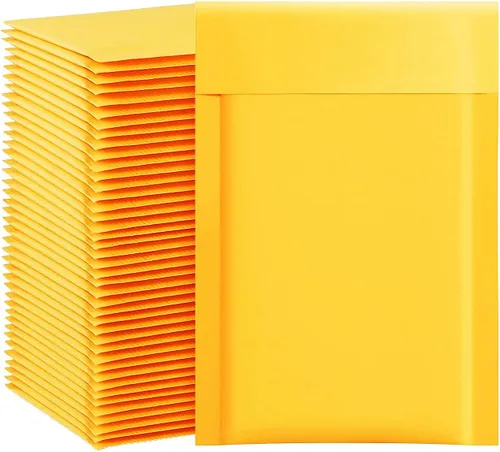 Vista 11 de packbabol Sobres de burbujas de papel kraft 3.5x5 Pulgadas 50 Pack, sobres autoadhesivos de papel para embalaje, sobres de adhesión fuerte, pequeñas
