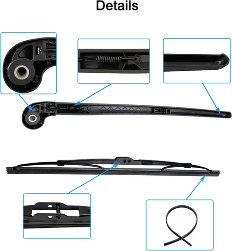 Vista 6 de koxuyim Brazo del limpiaparabrisas delantero derecho del lado del pasajero compatible con Audi Q7 2007-2016 Reemplaza# 4L1955408B 4l1955408B1P9