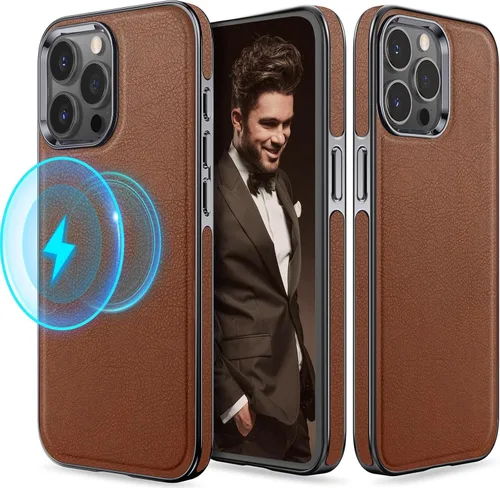 Vista 10 de LOHASIC Funda de piel de lujo para iPhone 18 Pro Max/iPhone 17 Pro Max Beige