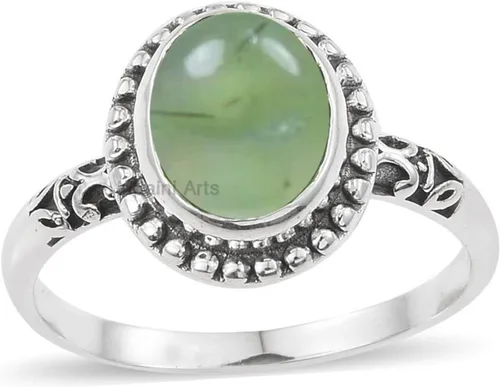 Vista 4 de Anillo de plata de ley 925 para mujer, anillo único de gema ovalada hecho a mano